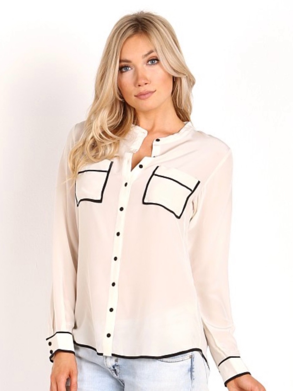 Gold Hawk women's 100% silk Button Down PJ Shirt Wheat Sz M
